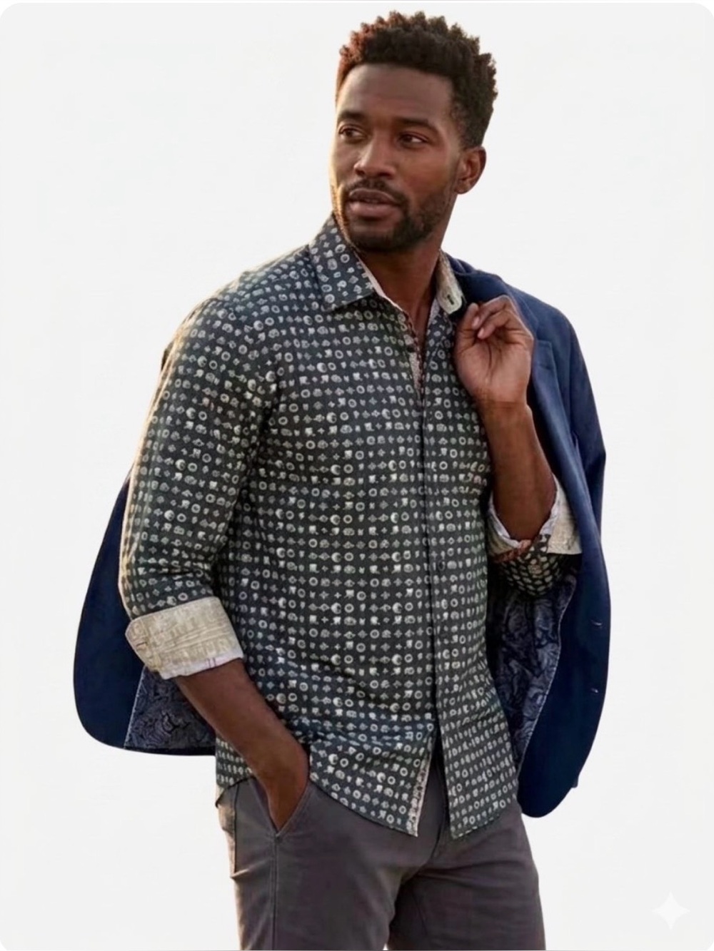 Robert Graham "City of Masks" button down shirt size XL